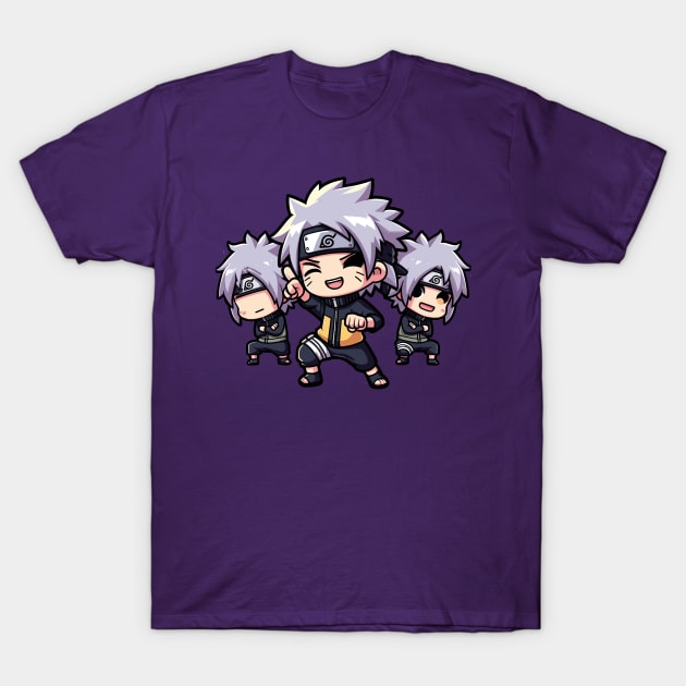 Kakashi Trio Chibi Design - Happy and Weird Anime Humor T-Shirt by diegotorres